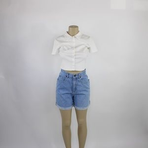 Vintage Liz wear high waisted blue denim shorts